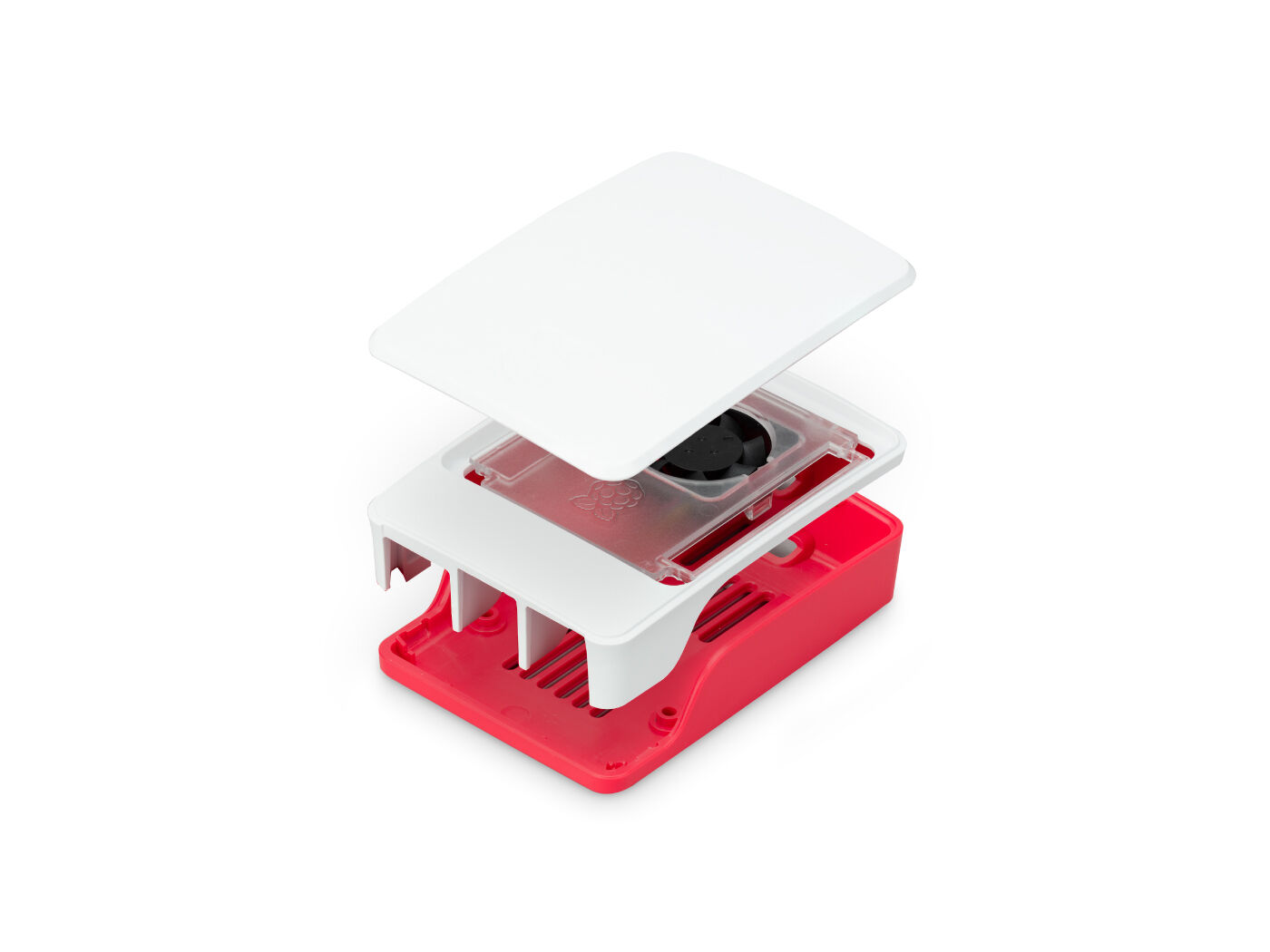 Raspberry Pi 公式ケース（ファン付）Pi 5用 レッド/ホワイト — 強化 