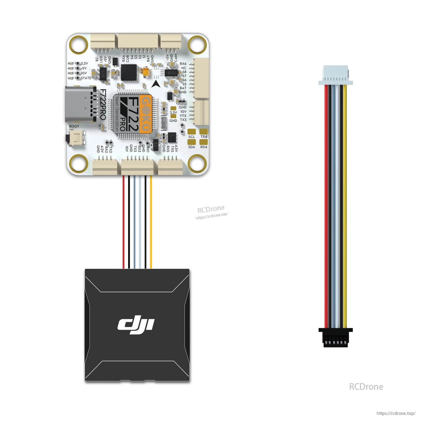 JST-SH 1.0mm 6-pin to 6-pin locking cable for connecting a DJI O3 Air Unit to a flight controller