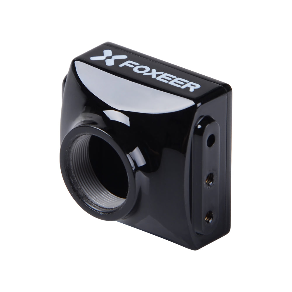 Black Foxeer Cat camera case with Foxeer logo, threaded lens opening, and side mounting holes