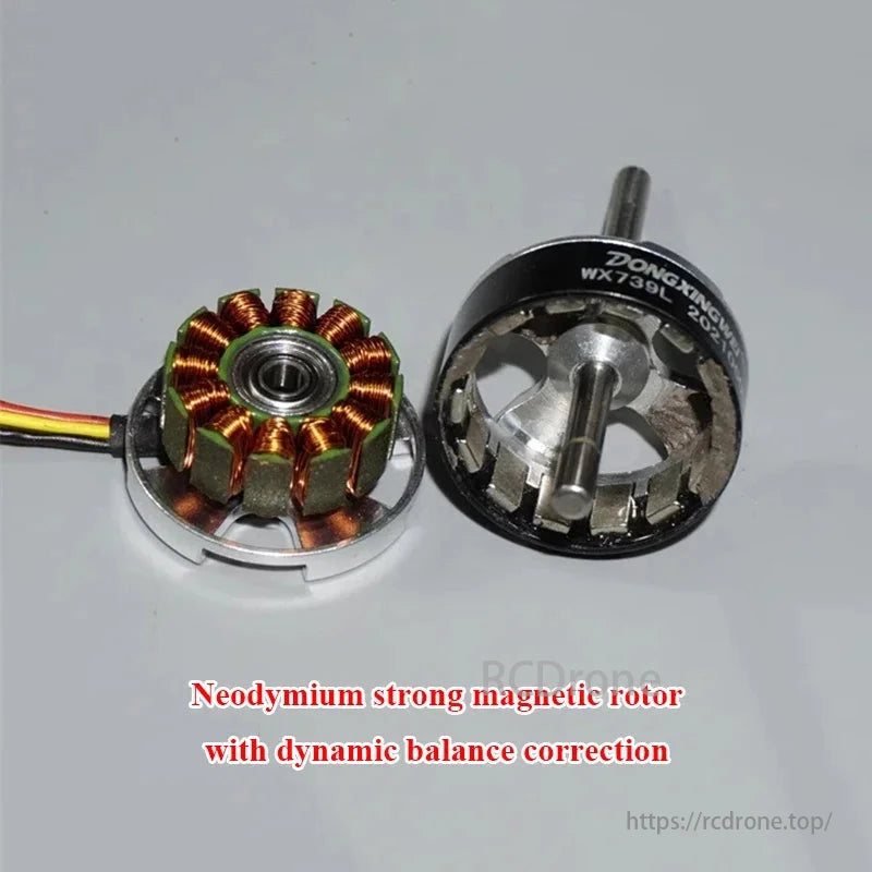 1806 1700KV Brushless Motor, Neodymium strong magnetic rotor with dynamic balance correction.