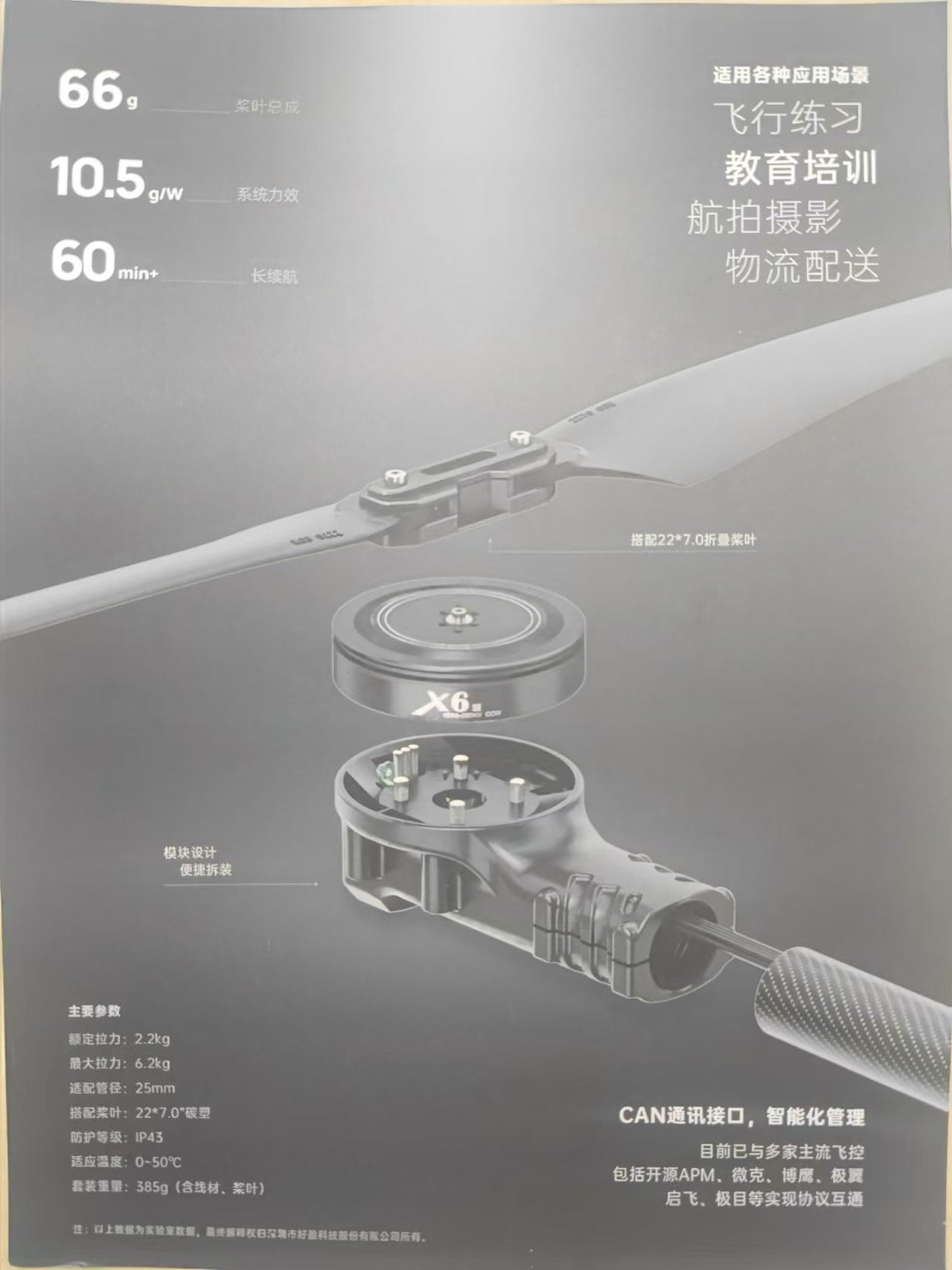 Hobbywing X6SE Motor, Hobbywing X6SE motor for education and training drones: powerful, compact, and suitable for small to medium-sized quadcopters.