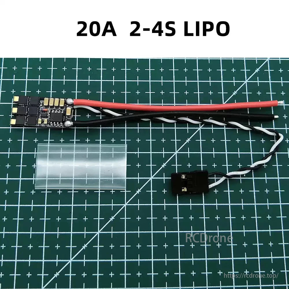 30A 20A BLHeli_S ESC, 20A 2-4S BLHeli_S ESC OPTO DSHOT600 brushless speed controller for FPV racing drones, featuring red/black wires.