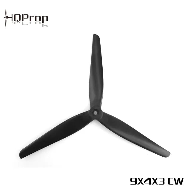 HQProp 9X4X3R(CW/CCW) Prop - HQ MacroQuad Prop Black-Glass Fiber Reinforced Nylon 9 inch 3 Blades Propeller for FPV Drone