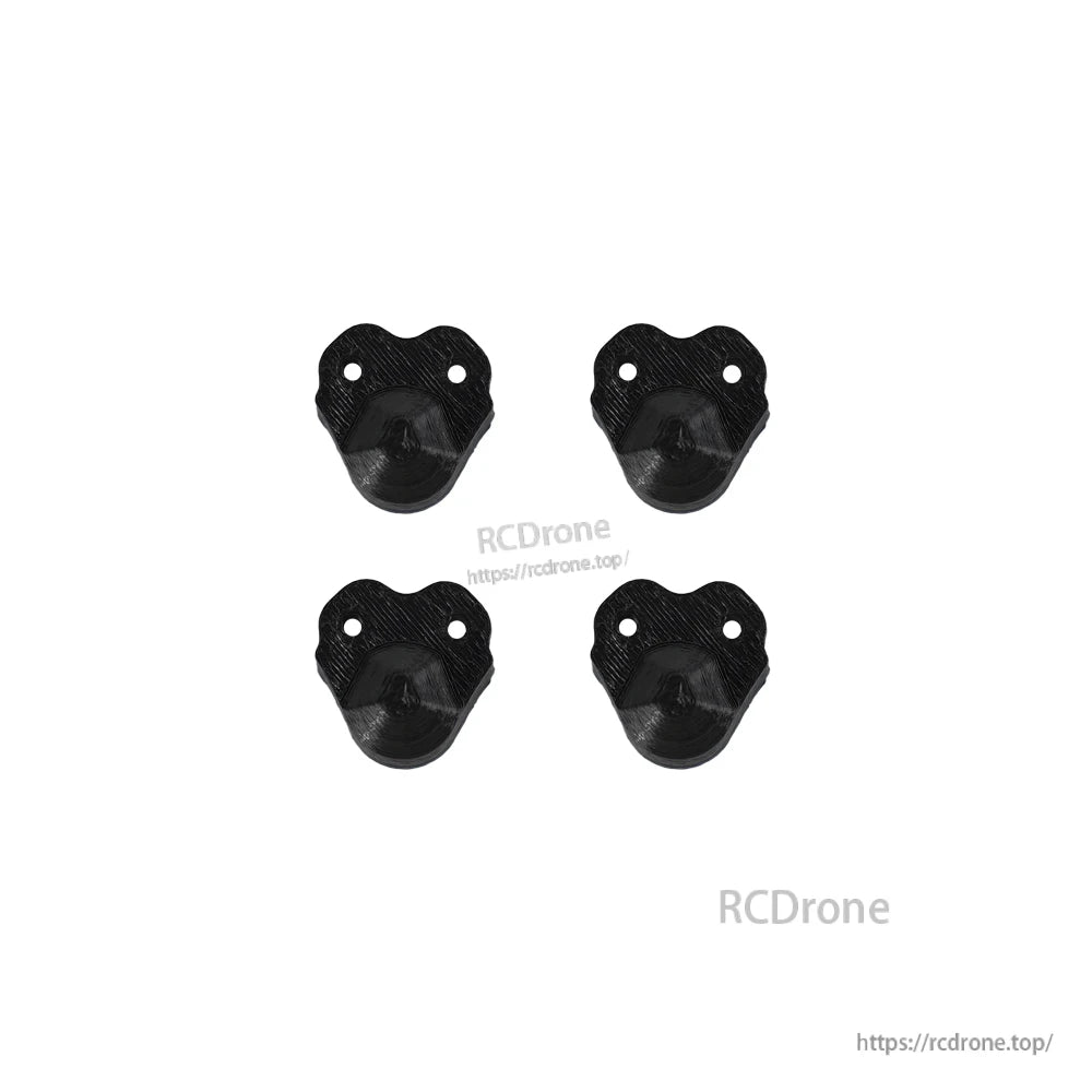 Set of four black 3D-printed FPV drone GPS/T-antenna mount brackets with two screw holes