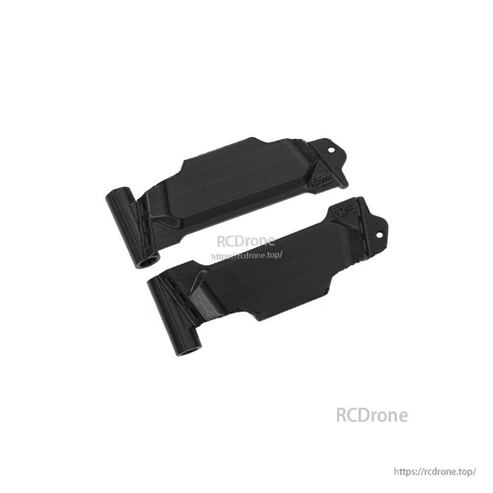 Pair of black 3D printed FPV drone GPS/antenna mounts with tubular holder and screw hole tabs