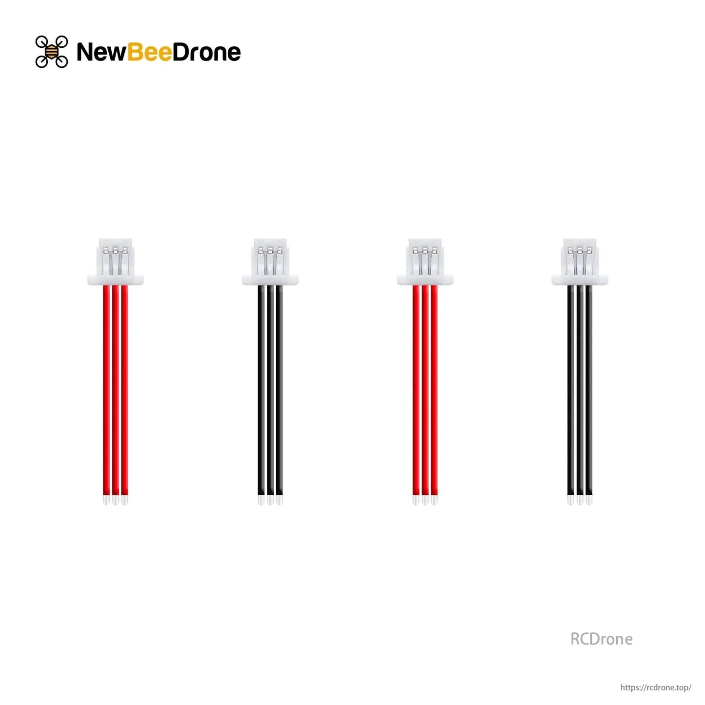 NewBeeDrone Flow 0802 motors, 19000KV/27000KV, dual ball bearings, 1S Whoop FPV, red/black wiring.