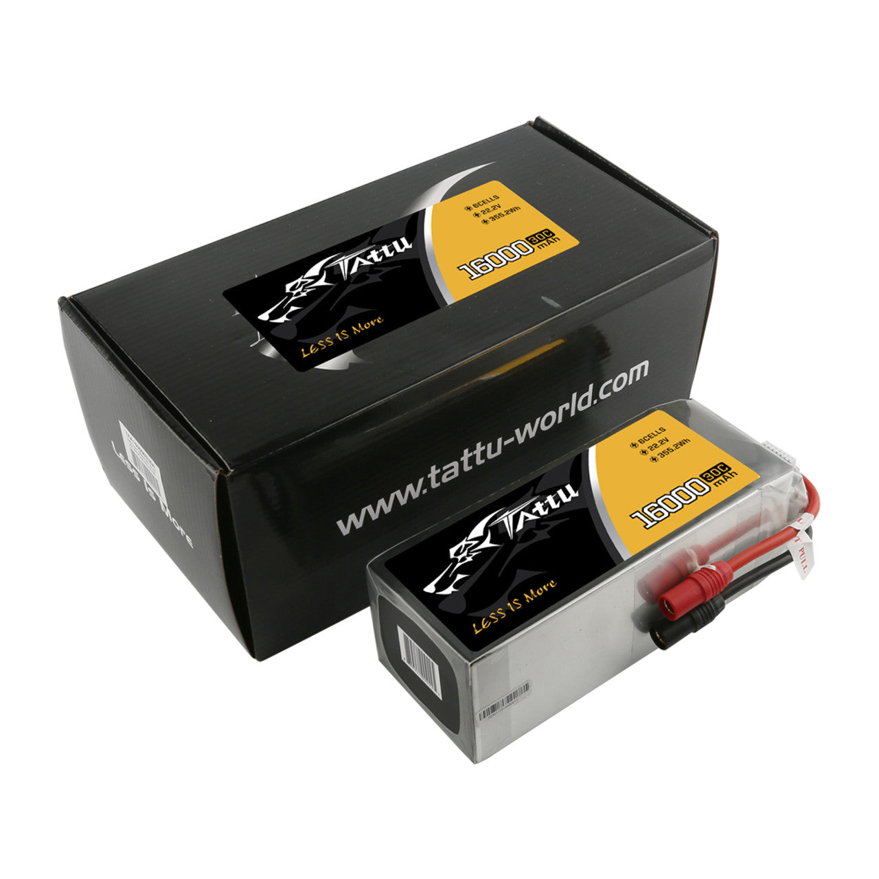 Tattu 16000mAh 6S 30C 22.2VLipo Battery, High-capacity lipo battery pack with 16,000mAh power, suitable for high-drain applications.