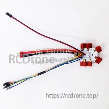 Pre-wired hexacopter PDB kit with XT60 lead, six ESC output pads, and multicolor signal wire bundle