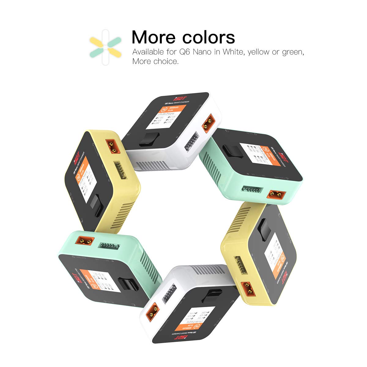 Q6 Nano Lipo Charger,DC 200W Smart Portable Digital Charger for RC Batteries ISDT