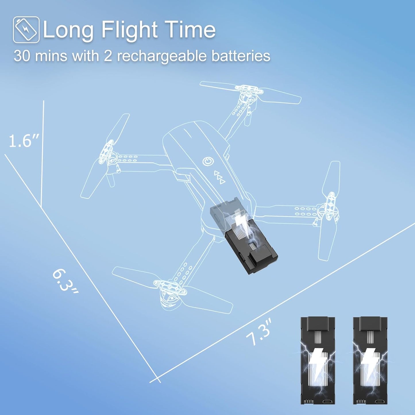 X-shop LDG006 Drone - 1080P FPV Mini Drones for Kids Adults with Carrying Case, One Key Take Off/Landing, Altitude Hold, Obstacle Avoidance, 2 Batteries