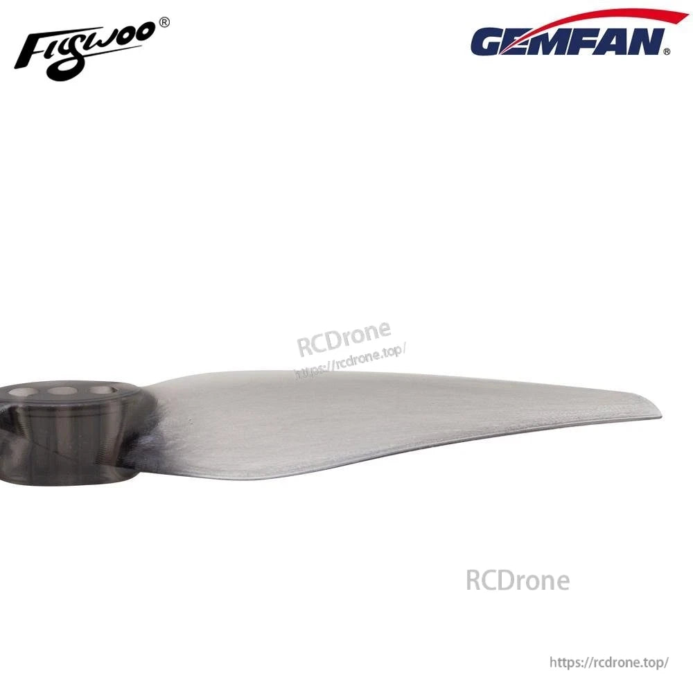 8 Pairs GEMFAN 3018 2-Blade Propeller, Close-up of a GEMFAN 3018 2-blade drone propeller with a translucent hub and grey blade