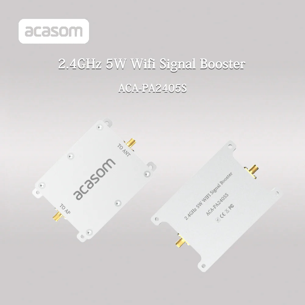 ACASOM 2.4GHz 5W Wifi Signal Booster, ACASOM 2.4GHz signal booster for drones and other devices to extend WiFi range and improve connectivity.