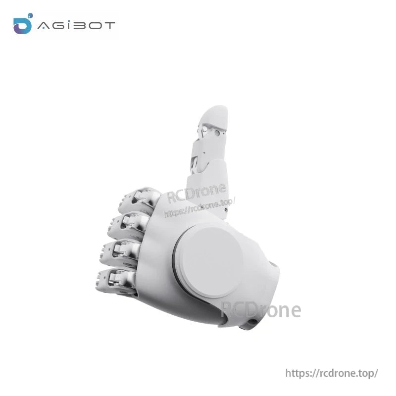 AGIBOT OmniHand 2025 Robot Hand, AGIBOT OmniHand robotic hand gripper in white with articulated fingers and thumb assembly