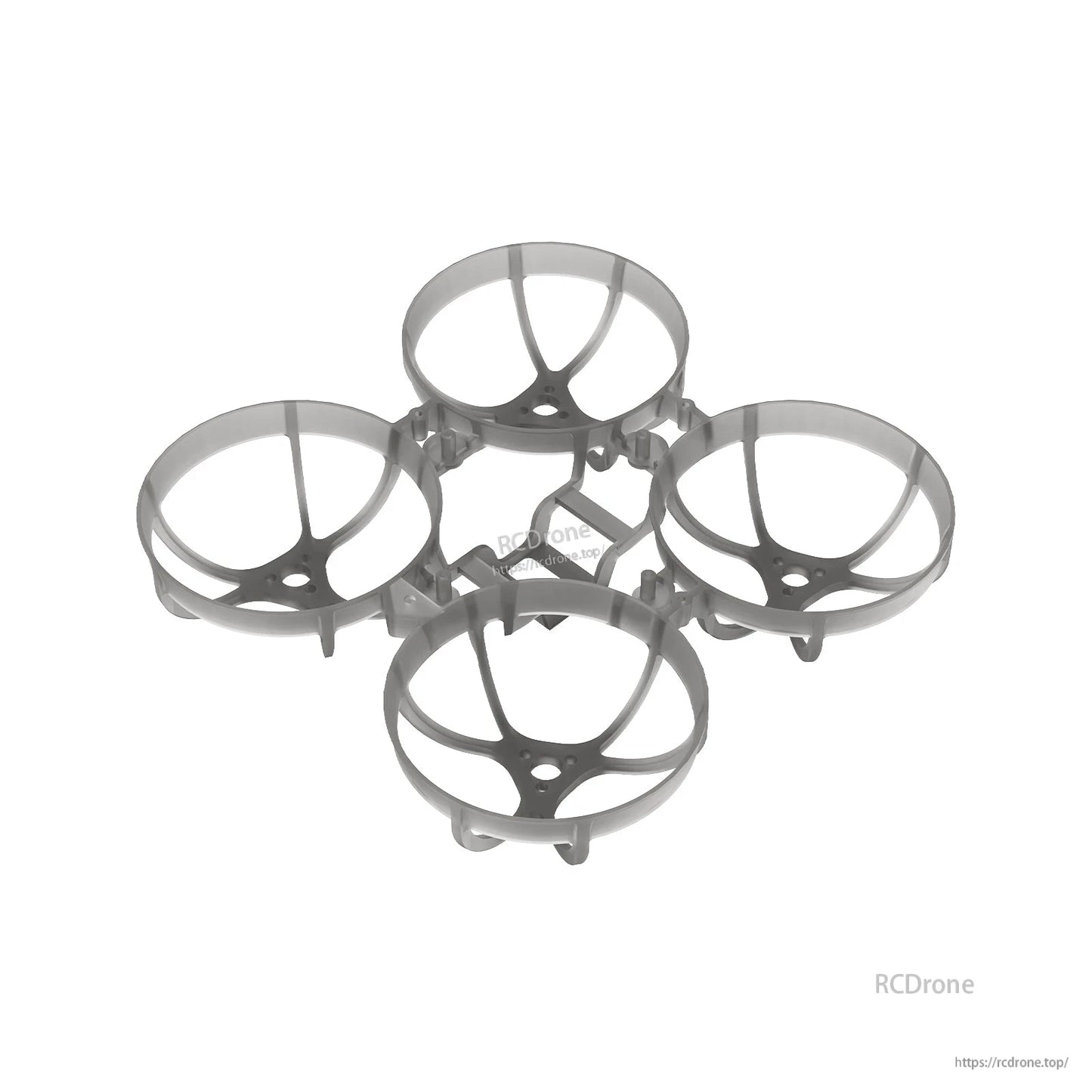 Meteor65 Pro 66mm PP whoop frame in smoke gray, ducted frame with center FC mount area