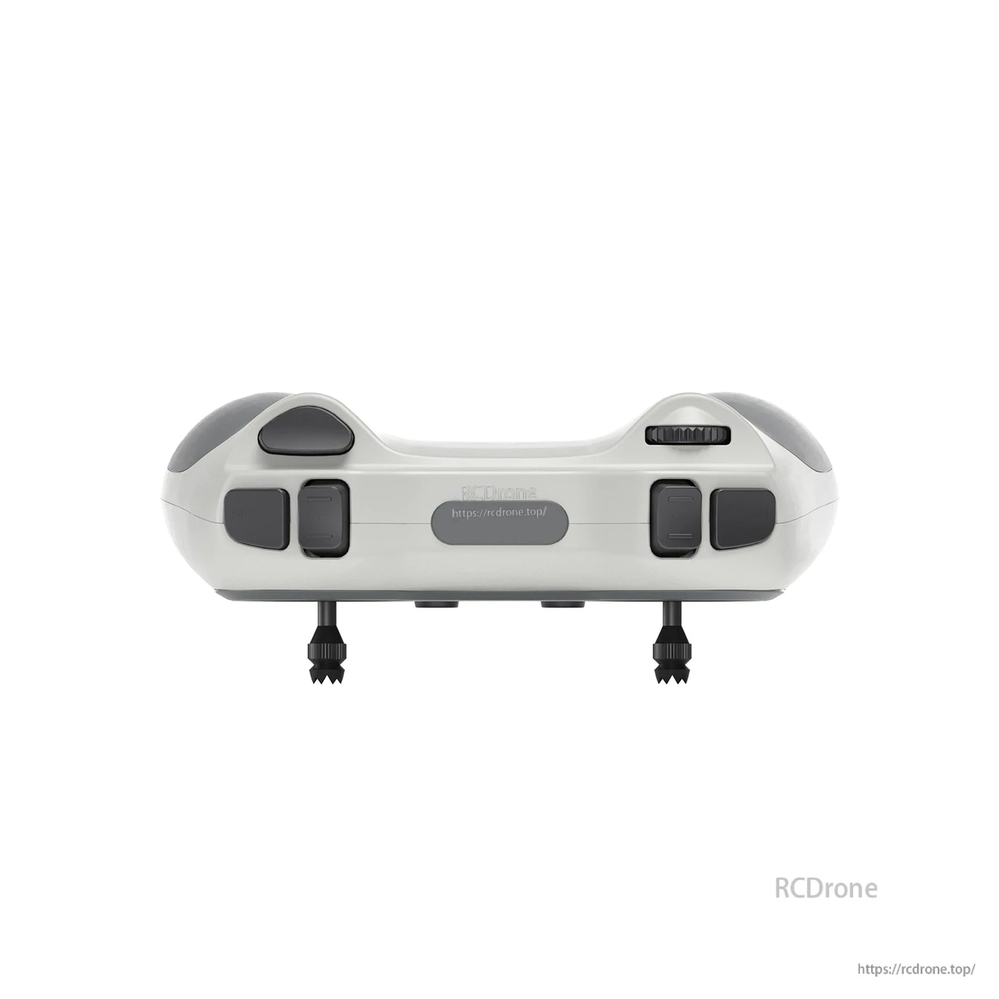 Top view of the RC controller showing shoulder buttons and upper controls across the back edge
