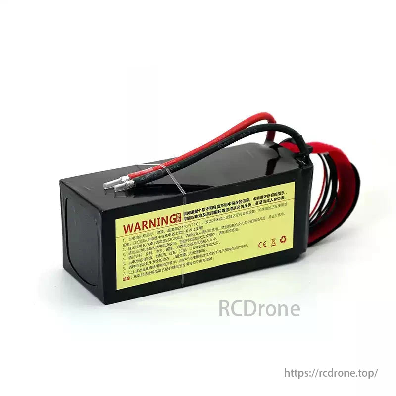 DUPU 3S / 4S / 6S 10000mAh 25C Drone LiPo Battery, DUPU 3S/4S/6S 10000mAh 25C drone LiPo battery with XT60/XT90/AS150 plugs; includes warning label for safe usage and handling.