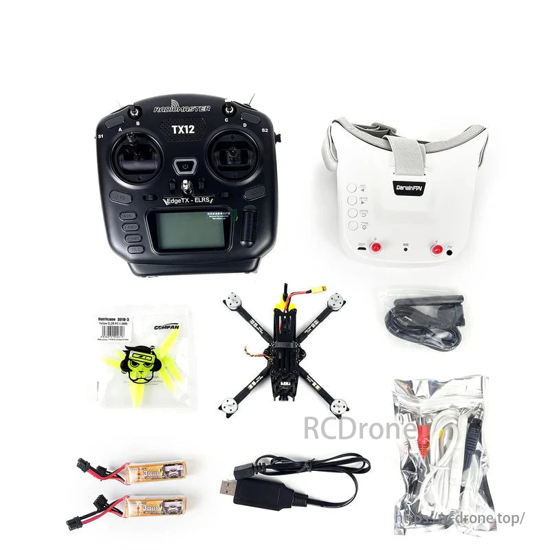 DarwinFPV BabyApe V3 3S FPV Drone RTF Kit includes TX12 ELRS Controller for seamless flight control and long-range performance.
