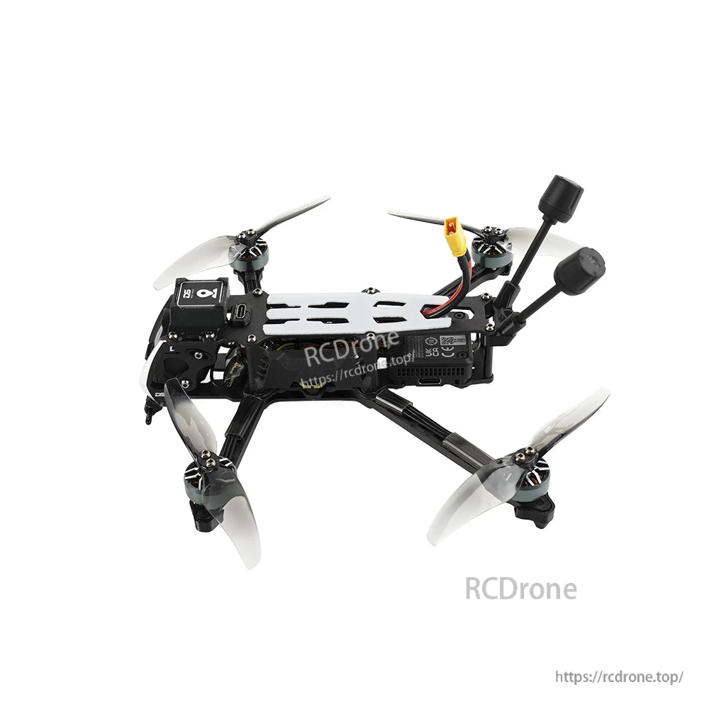 DeepSpace ROC 4 FPV quadcopter with carbon fiber frame, four props, and twin rear antennas