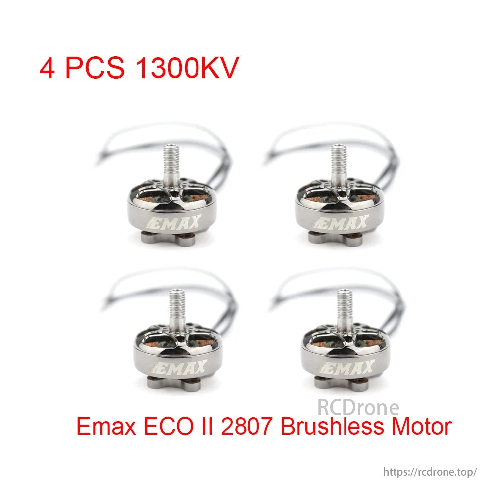 EMAX ECOII 2807 Brushless Motor, EMAX ECO II 2807 1300KV brushless motor, ideal for RC FPV racing drone quadcopters.