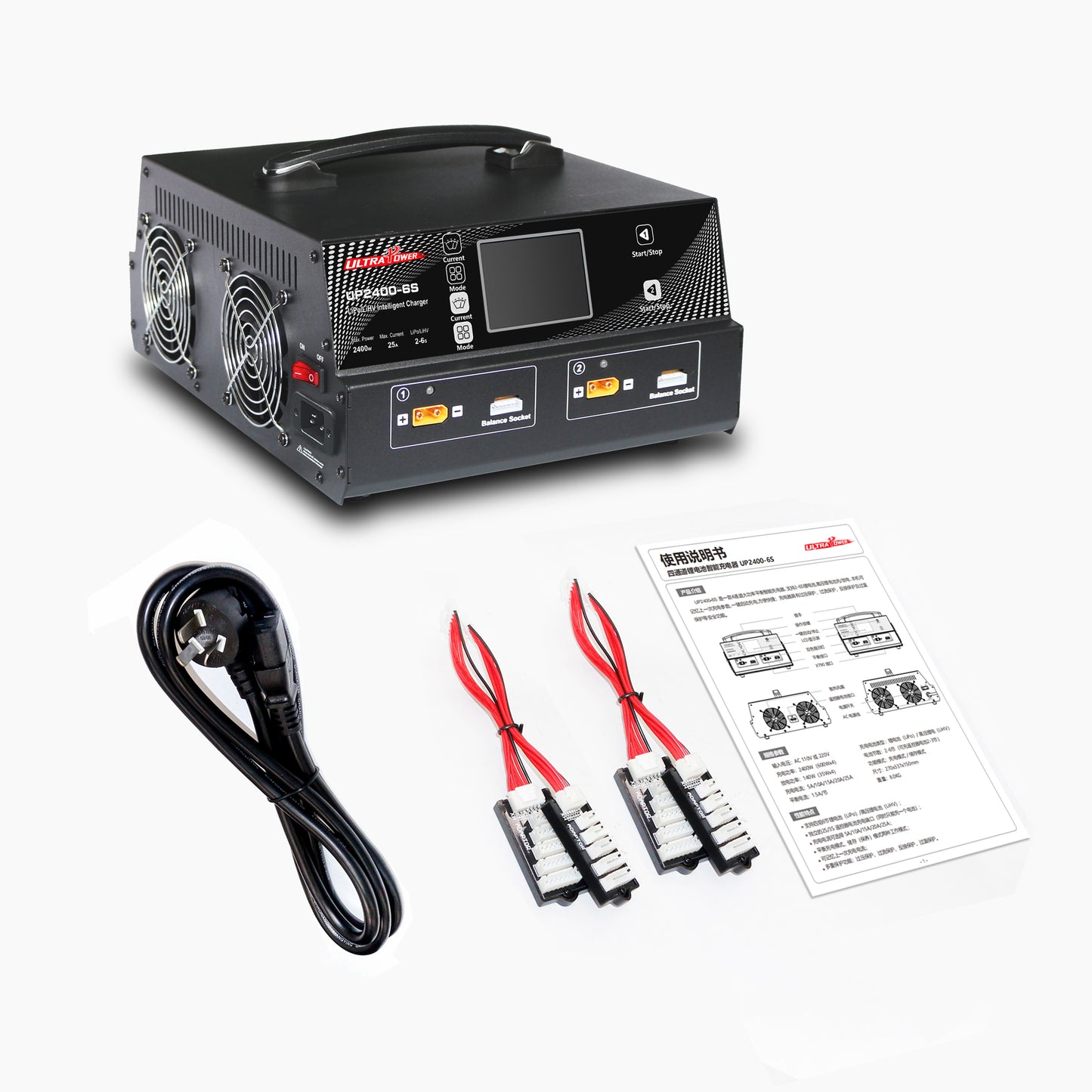 Ultra Power UP2400-6S 4X600W 25A 四通道 LiPo/LiHV 智能充電器