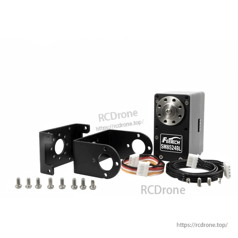 FEETECH SM8524BL-C001 Servo, FEETECH SM8524BL: 24V brushless servo with 85kg.cm torque, 360° rotation, aluminum case, and steel gears for high-performance applications.