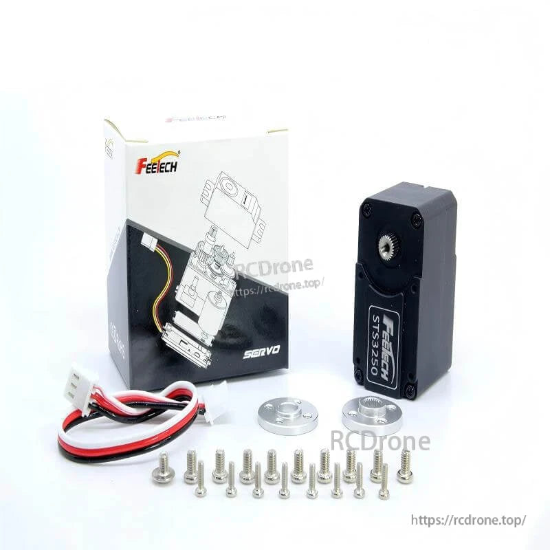 FEETECH STS3250 Servo, FEETECH STS3250 is a 12V, 50kg.cm high-torque servo with magnetic encoder, dual shaft, TTL coreless motor, steel gears, and 360° rotation.