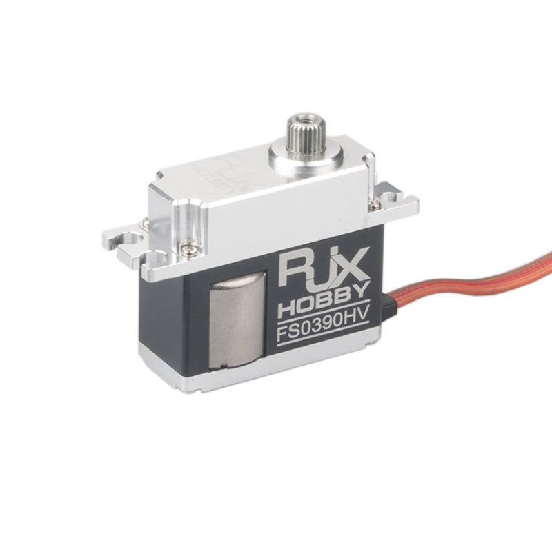 RJXHOBBY FS0390HV digital HV mini CCPM servo with metal case, spline output shaft, and 3-wire lead