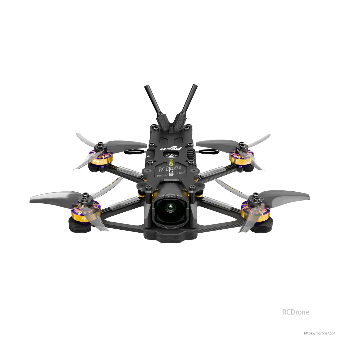 Firefly 20PRO 4S / 25MINI 3S DJI O4 PRO FPV, Compact Firefly FPV quadcopter with four propellers, front camera with ND8 filter, and dual rear antennas