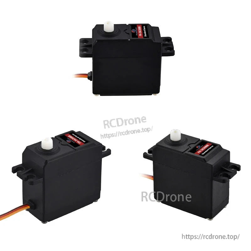 Flashhobby FH-3630BB Standard Servo, Flashhobby FH-3630BB standard RC servo in black case with white output spline and 3‑wire lead