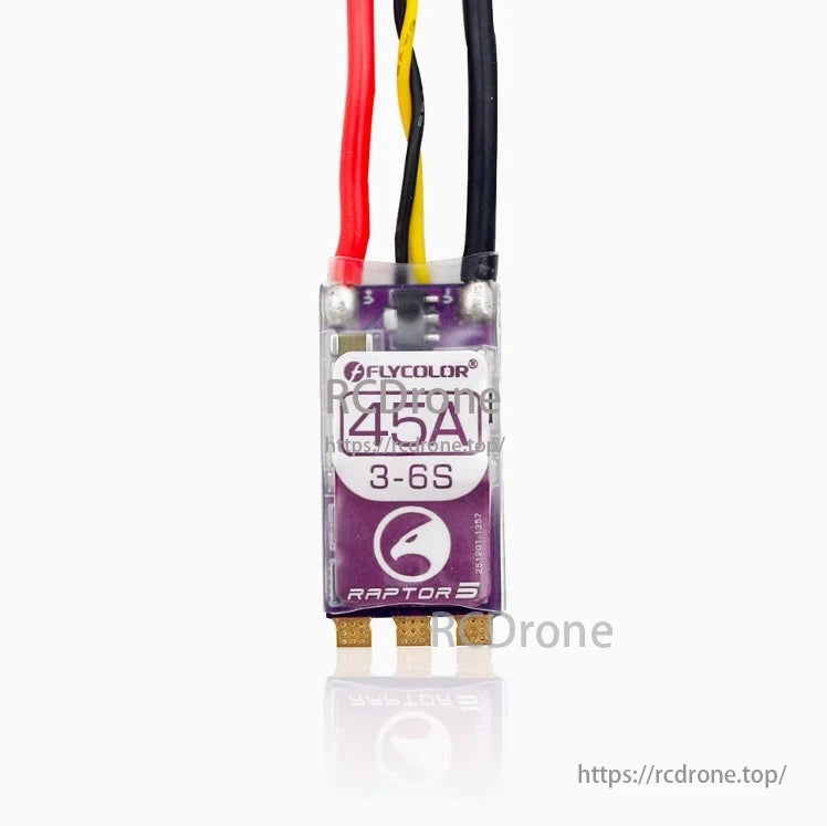 FlyColor Raptor5 G071 20A 35A 45A 50A 3–6S FPV ESC, FlyColor Raptor5 ESC: 45A, 3-6S, STM32G071 MCU, BLHeli-S Firmware.