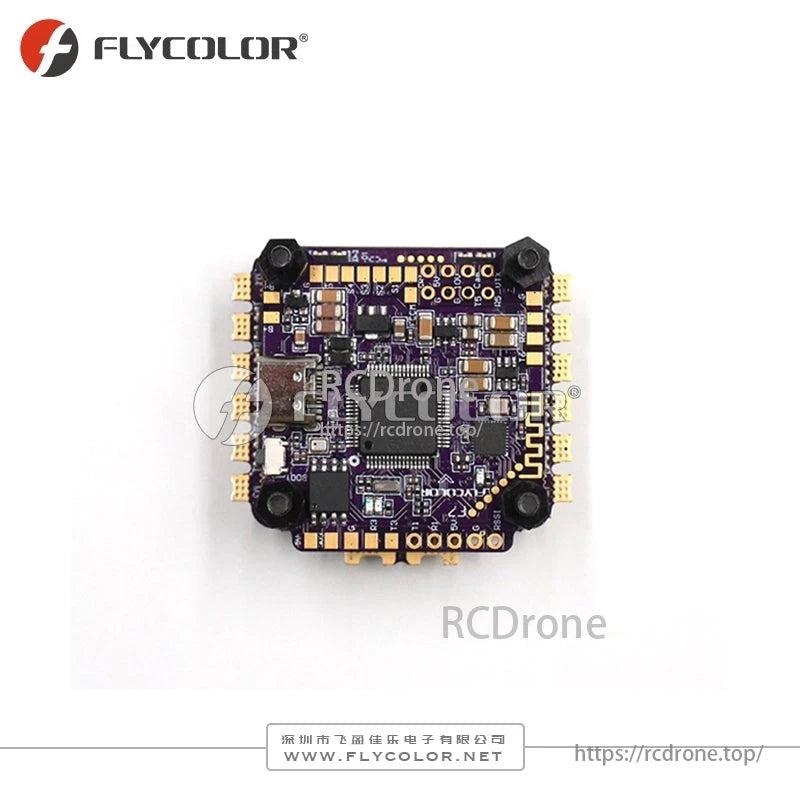FlyColor X-Tower 2 F7 60A Stack for FPV drones features STM32F722 chip, supports 3-6S, with compact 30.5x30.5mm / 20x20mm mount design.