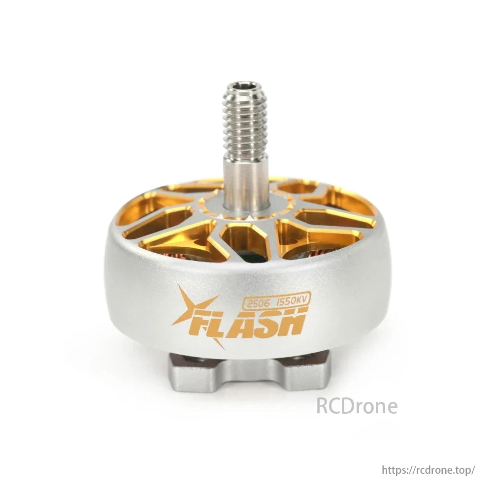 Flash 2506 1550KV motor for 6-inch drones features gold accents, robust design, and is ideal for freestyle racing.