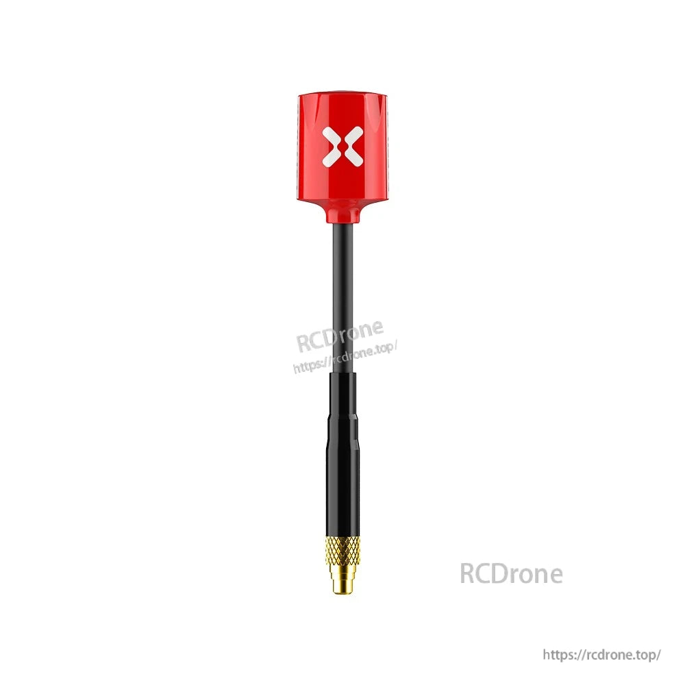 Foxeer Micro Lollipop FPV omni antenna with red lollipop housing, black coax lead, and gold SMA connector
