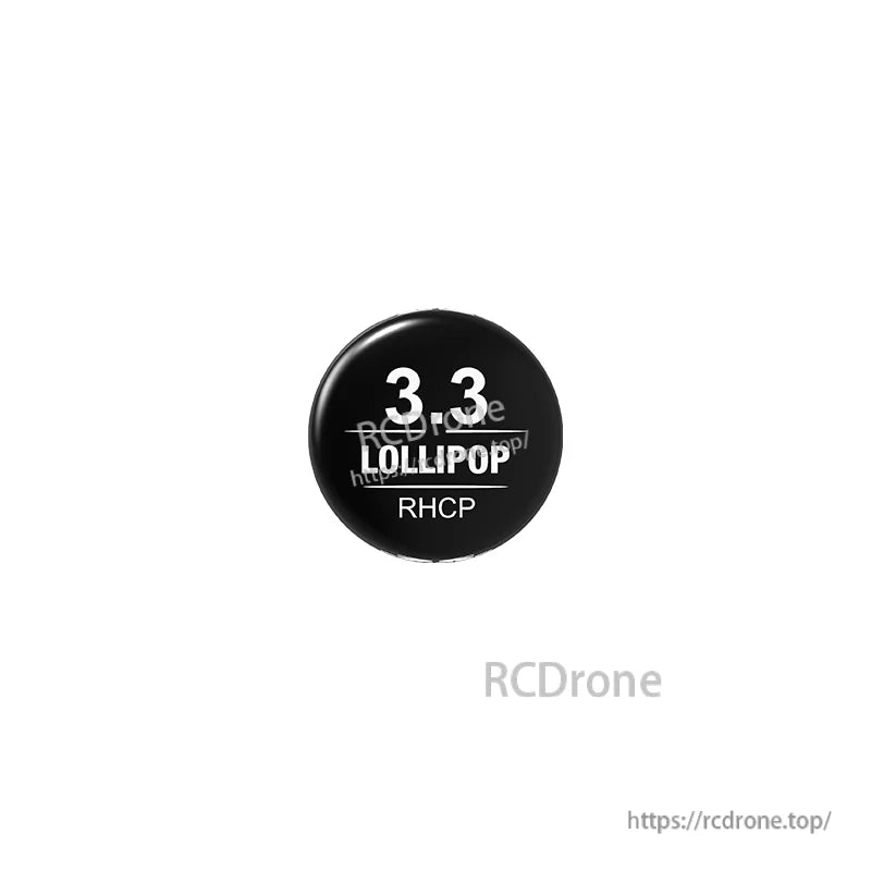 Foxeer Lollipop 3.3G 2dBi Omni Antenna, Black Foxeer Lollipop 3.3G RHCP omni FPV antenna cap with “3.3e LOLLIPOP” text