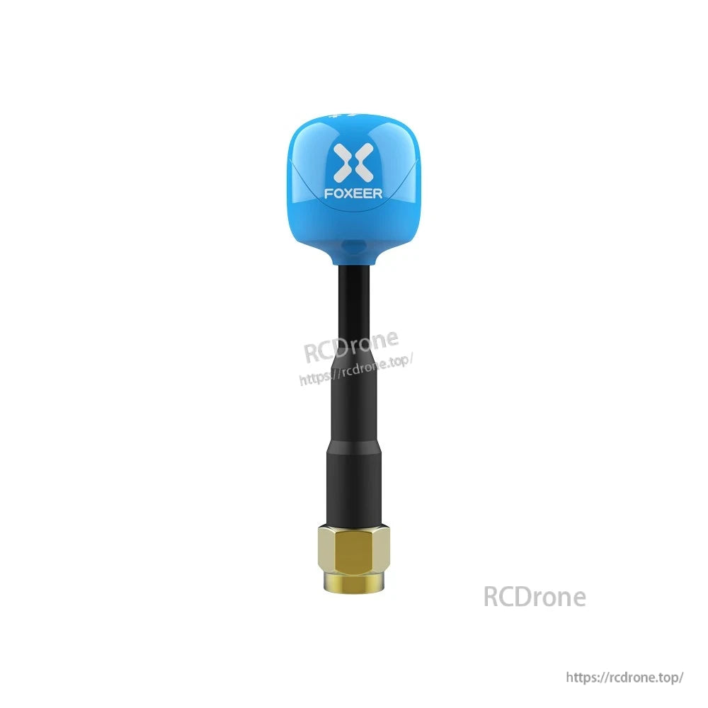 Foxeer Lollipop 4 Plus 5.8GHz FPV omni antenna with blue radome, black stem, and SMA connector