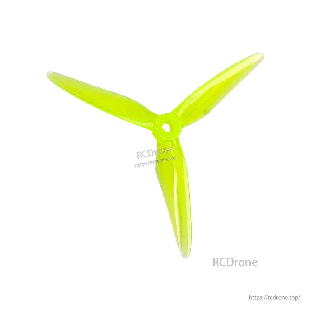 Foxeer SpitFire T5147.5 5.1in Racing Propeller, Neon yellow Foxeer SpitFire 5.1-inch tri-blade racing drone propeller with central mounting hub