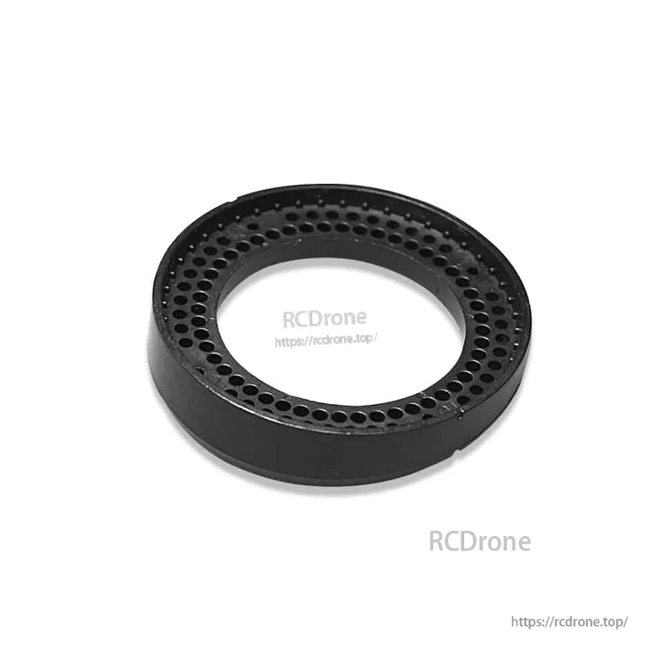 Side perspective of perforated adapter ring showing thickness and inner opening (RCDRone watermark)
