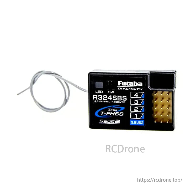 Futaba R324SBS 4-Channel T-FHSS S.Bus2 Receiver, Futaba R324SBS: Compact 4-channel T-FHSS S.Bus2 receiver with telemetry for RC surface models, supporting 3.7–7.4V.