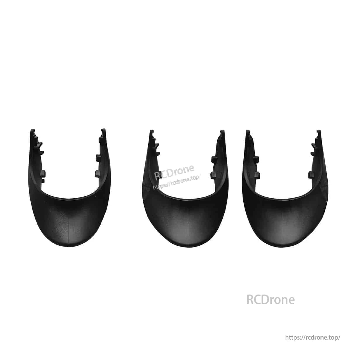Black trigger guard pack for Futaba T10PX transmitter, three interchangeable guards shown front-on