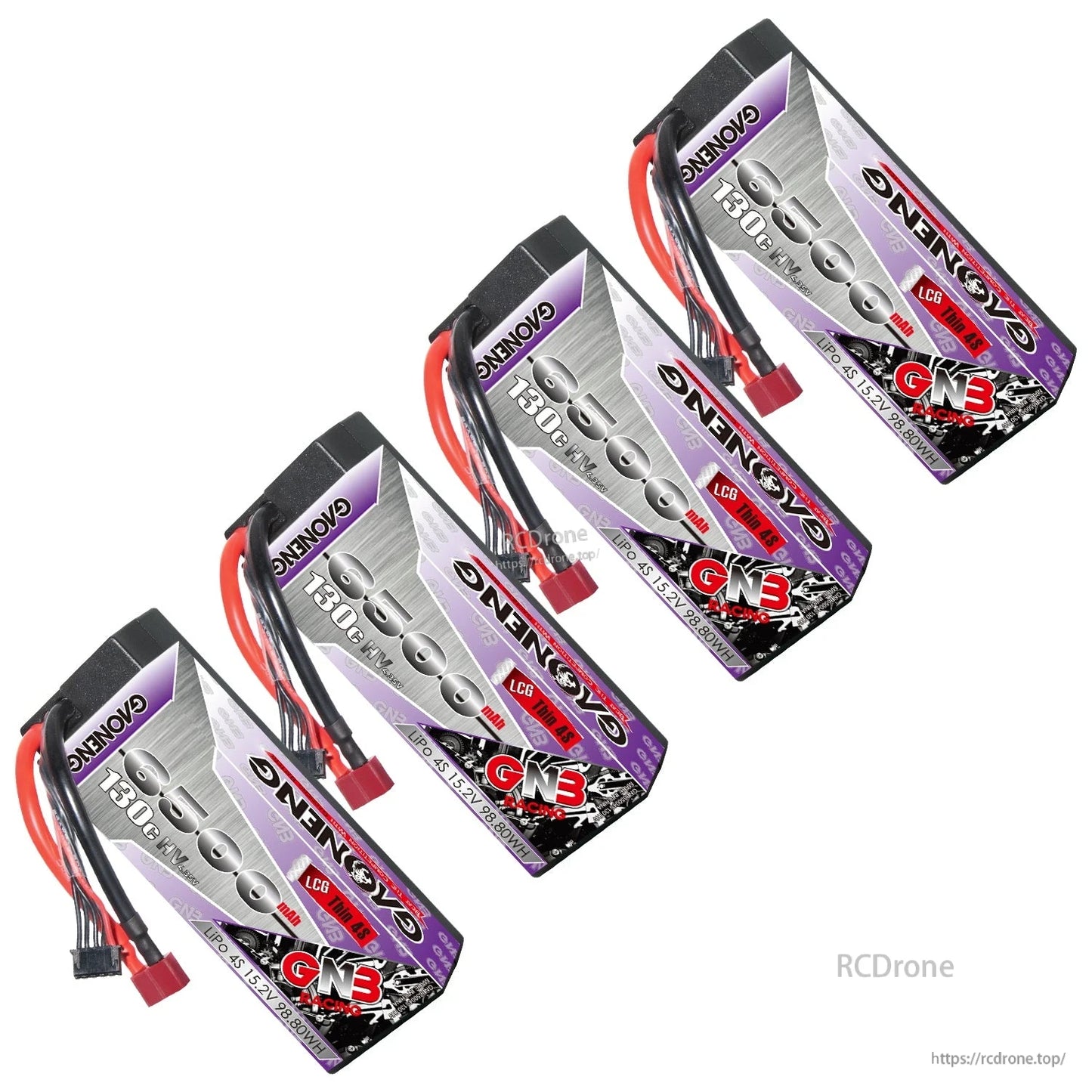 GAONENG GNB 6500mAh 4S 15.2V LiHV 130C Hard Case LiPo Battery T-PLUG for 1/8 RC Car
