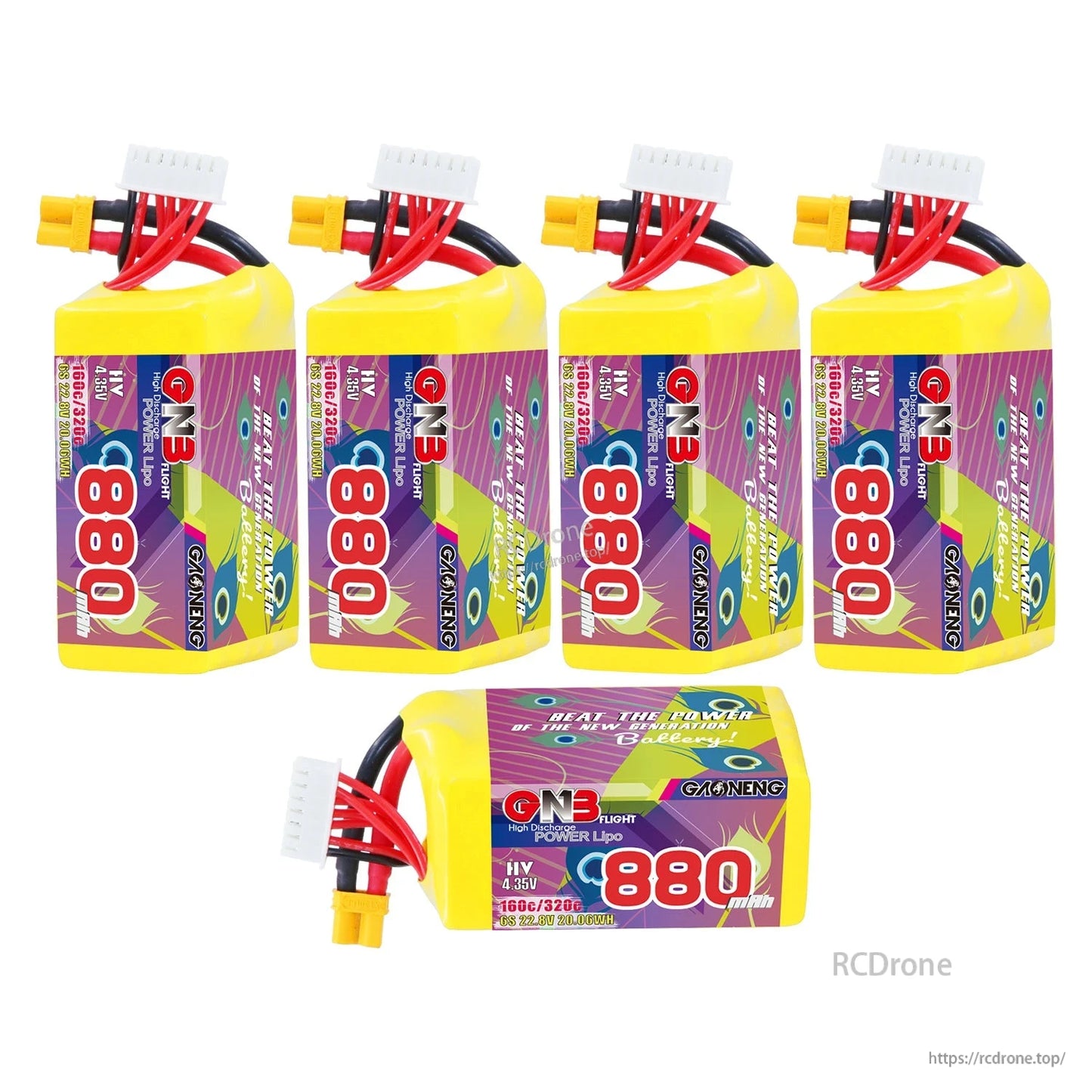 GAONENG GNB GNB8806S160AHV LiHV 6S 22.8V 880mAh 160C XT30 LiPo Battery for FPV Drones