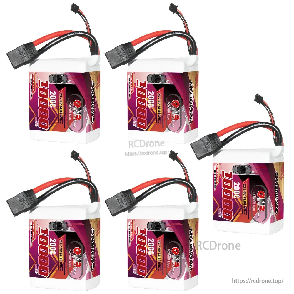 Five GAONENG GNB 10000mAh LiPo batteries with XT90 connectors shown as bundle