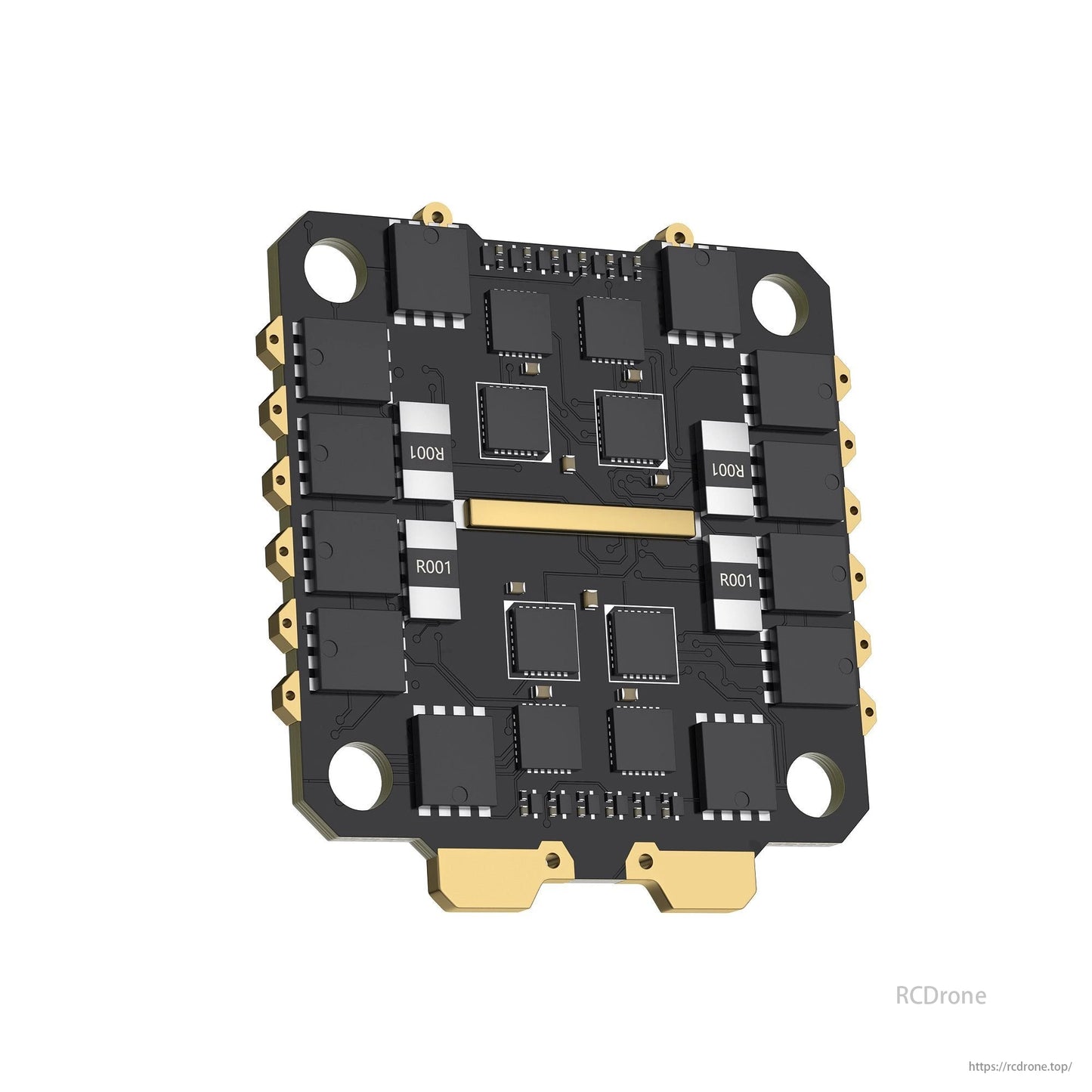 GEPRC Fettec GF50A 4-in-1 ESC, GEPRC Fettec GF50A: 4-in-1 ESC, 50A, STM32G071, DShot2400, compact FPV drone design, 30.5x30.5mm size.