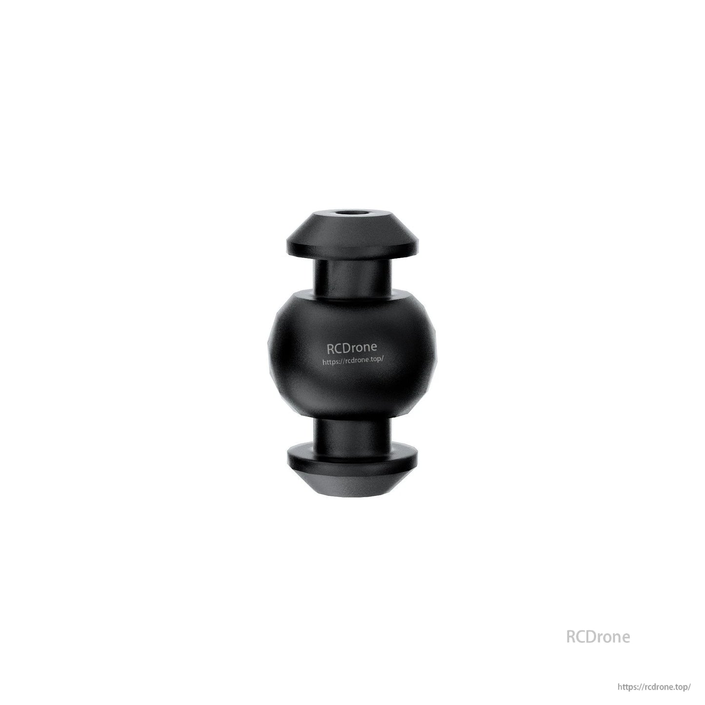 Black silicone camera damping ball anti-vibration mount for drone camera gimbal, with flanged ends