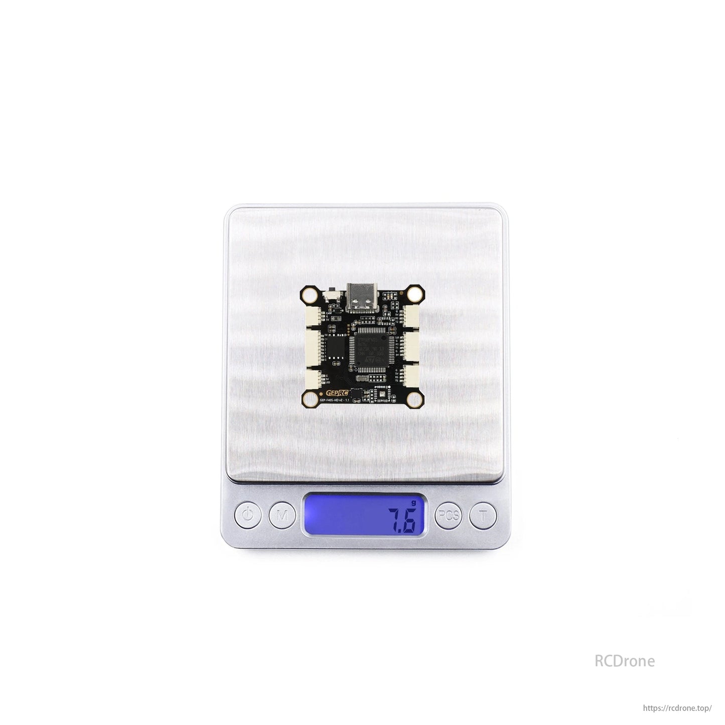 GEPRC GEP-F405-HD V2 Flight Controller weighs 7.6 grams, features STM32F405, 3–6S, dual BEC, and DJI plug, ideal for FPV drones.