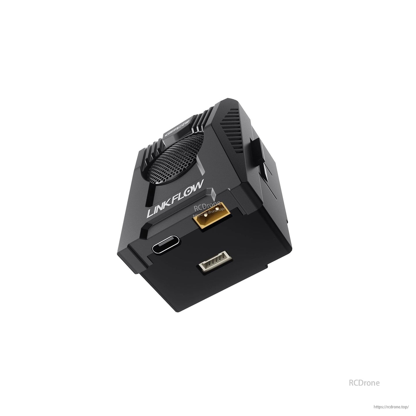 GEPRC LINKFLOW ExpressLRS 915MHz JR-bay TX module with cooling vent, USB-C port, and connector pins