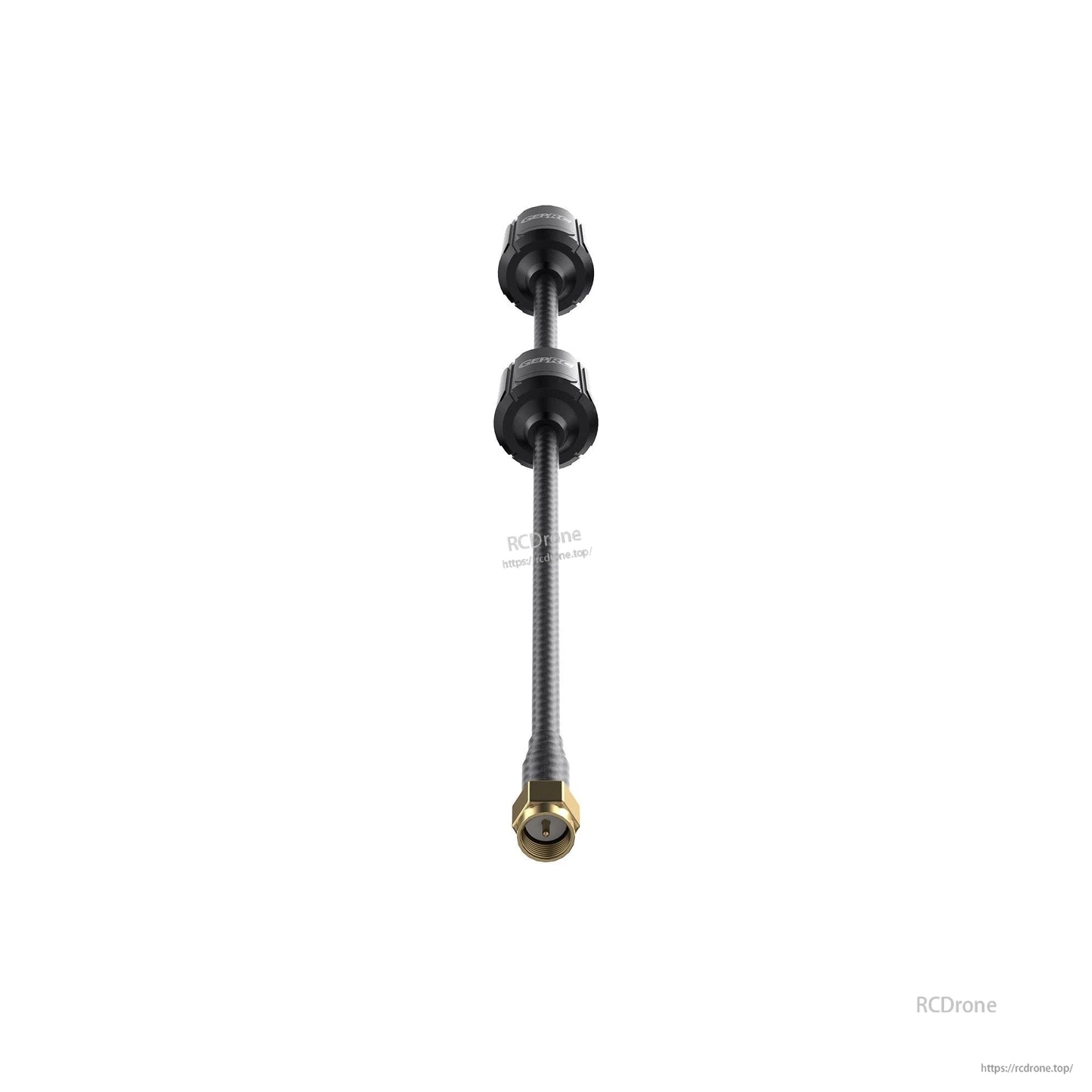 GEPRC Momoda2 5.8G dual antenna with two inline black modules on coax cable and gold SMA connector