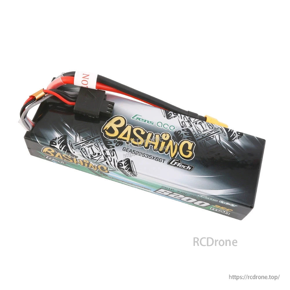 Gens ace Bashing hardcase 2S 7.4V 5200mAh LiPo battery pack with XT60 connector and balance lead