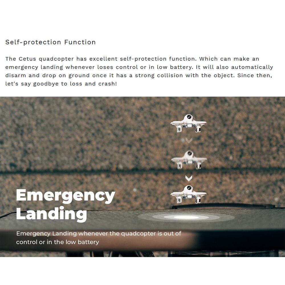 the Cetus quadcopter has excellent self-protection function . it can make