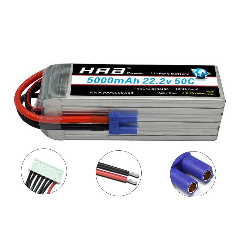 6S Lipo Battery, 3300 mAh, 120 C, 22.2 V, RC Battery with EC5 Plug, Soft Case, Lithium Polymer Batteries, HOOVO for RC Car, Airplane, Boat, Truck, Drone, FPV Hobby (2 Pieces 6S Lipo Battery, 3300 mAh, 120 C, 22.2 V, RC Battery with EC5 Plug, Soft Case, Lithium Polymer Batteries, HOOVO for RC Car, Airplane, Boat, Truck, Drone, FPV Hobby (2 Pieces
